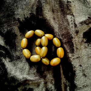 Wood bead bracelets set of 2. Brown.